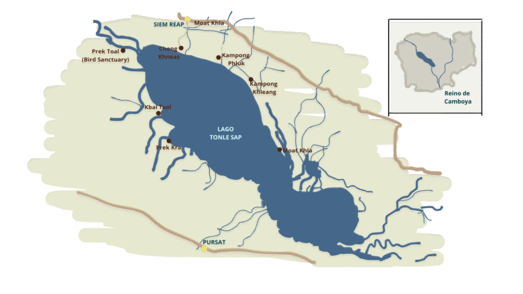 Mapa de Tonlé Sap. Camboya. OPEN YOUR MIND TRAVELING