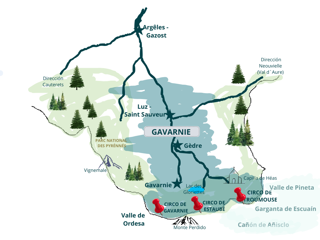 Mapa del Valle de Gavarnie