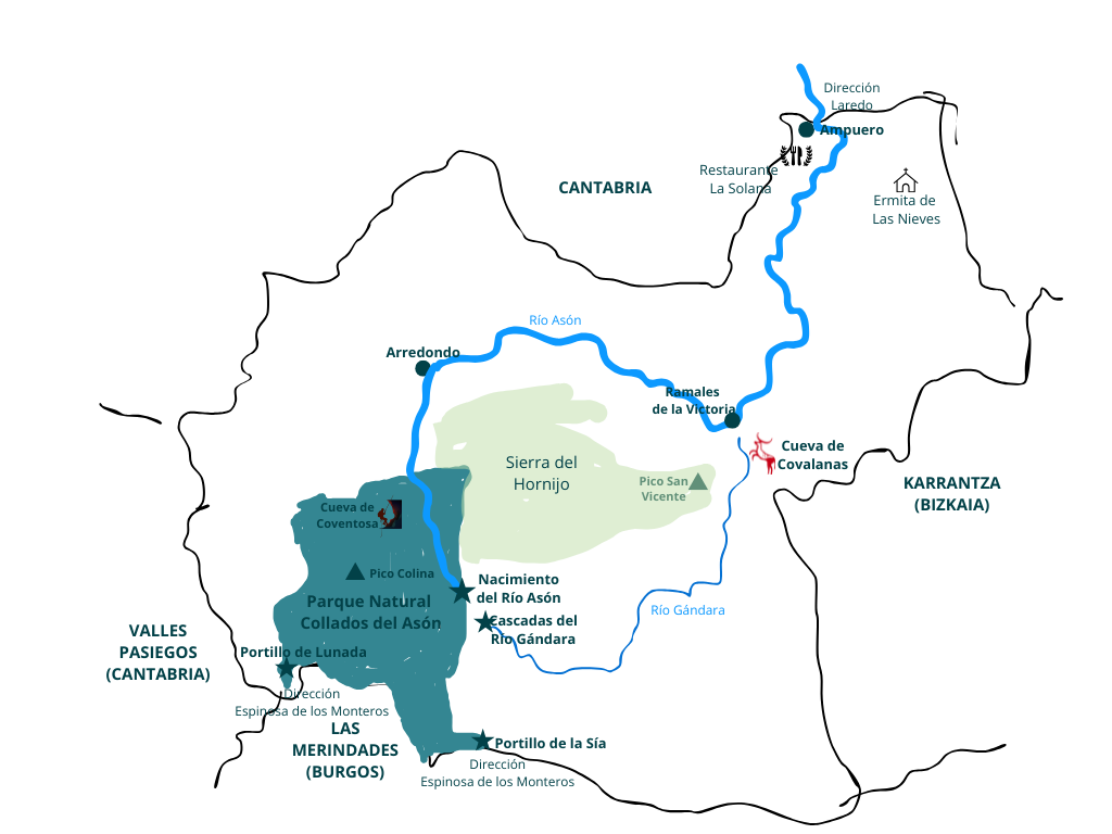 Un mapa muy "open your mind traveling" del Alto Asón