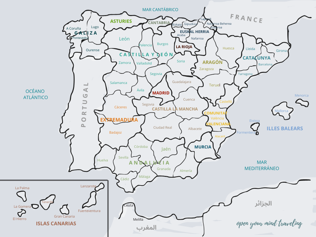 Un mapa muy "open your mind traveling" de la Península ibérica