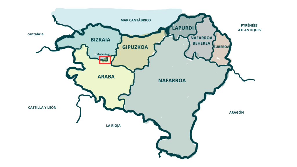 Un mapa muy "open your mind traveling" del Cordal de Motxotegi