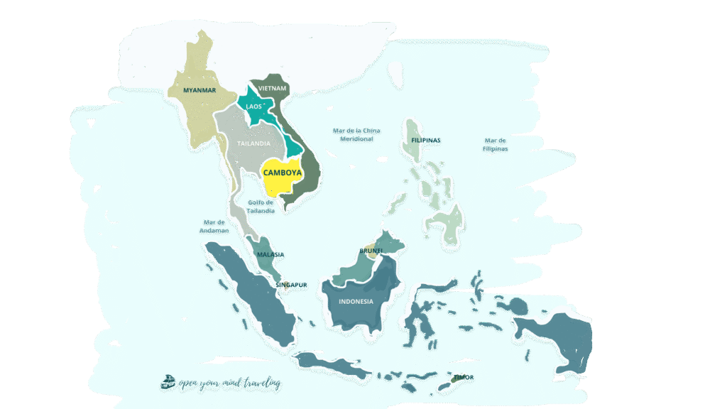 Un mapa muy "open your mind traveling" del Sudeste Asiático