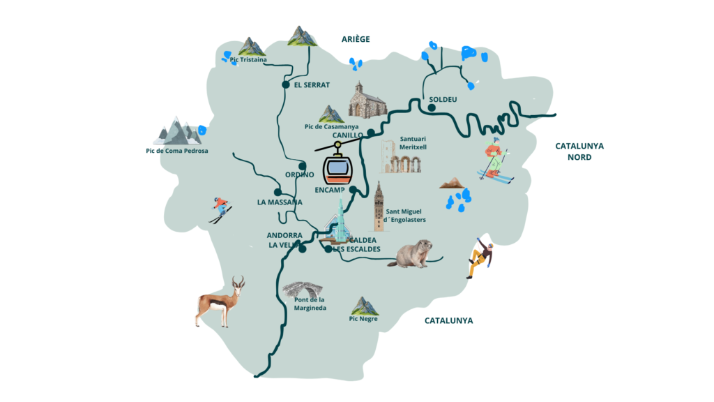 Un mapa muy "open your mind traveling" de Andorra