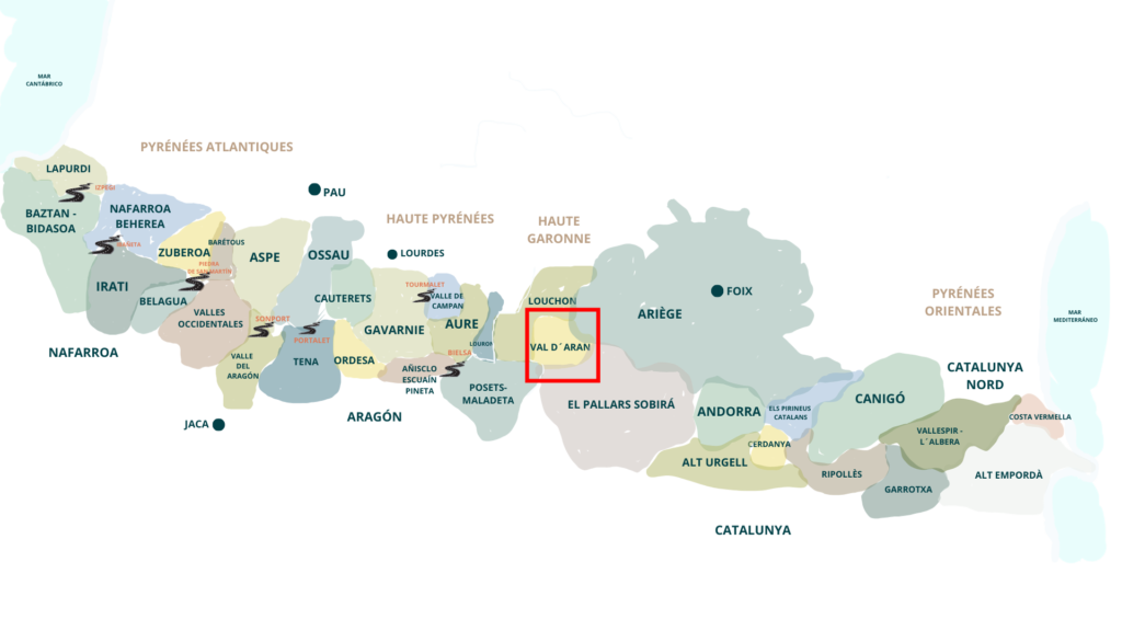 Un mapa muy “open your mind traveling” del valle de Arán