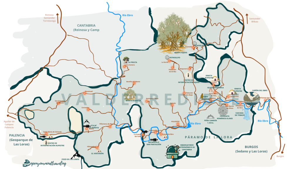 Un mapa muy “open your mind traveling” con los imprescindibles de Valderredible