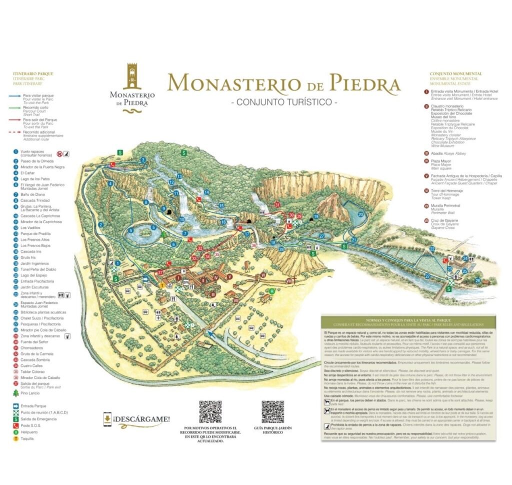 Mapa oficial del Monasterio de Piedra