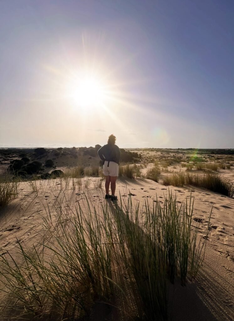 Primeras horas de la mañana en las dunas móviles de Doñana