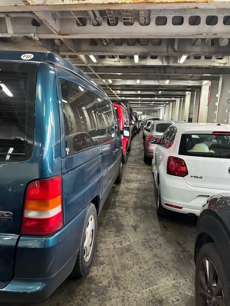 La Mertxe a bordo del ferry Grimaldi